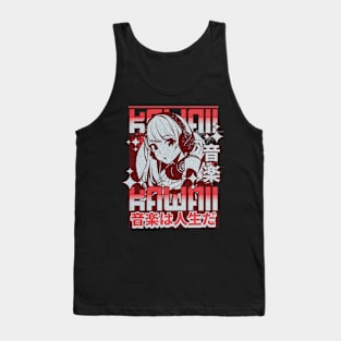 Kawaii Girl Retro Music Tank Top